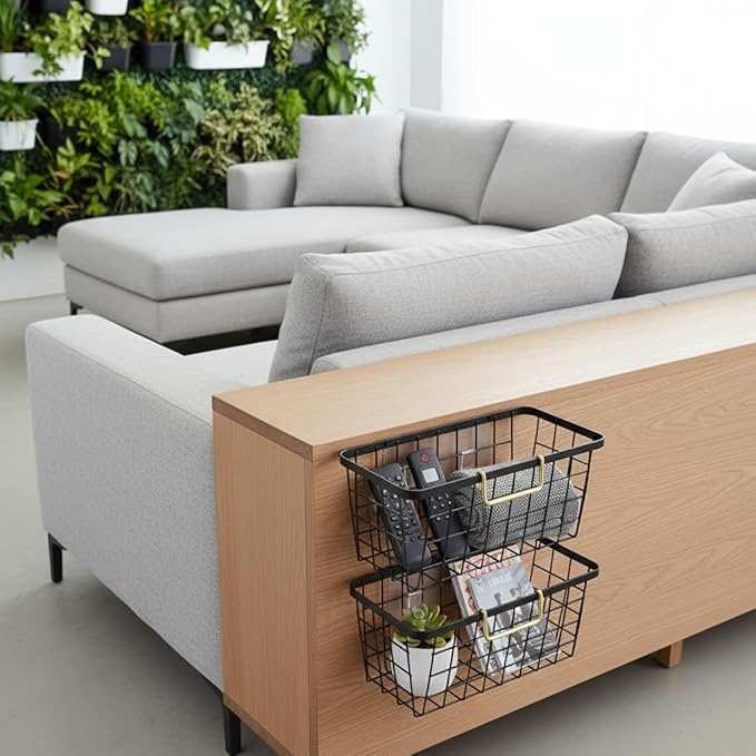4 set Hanging Wall Basket Organizer, Over the Cabinet Door Wire Baskets