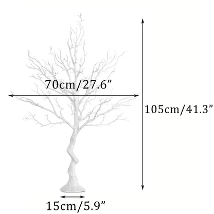 Sziqiqi Ornament Display Tree White Artificial Trees 3.4FT Tall Fake Decorative Manzanita Tree for Table Centerpiece Wedding Party Birthday Garden Christmas Decorations