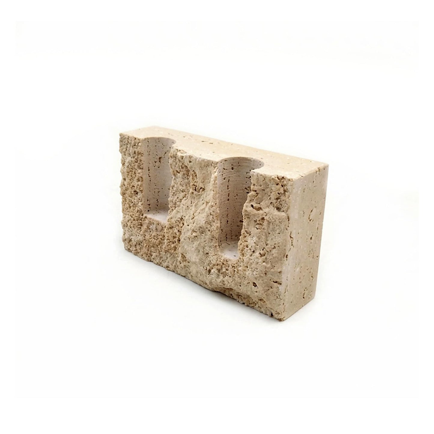 Marble Taper Candle Holder,Travertine Stone Candlestick Holder, Beige