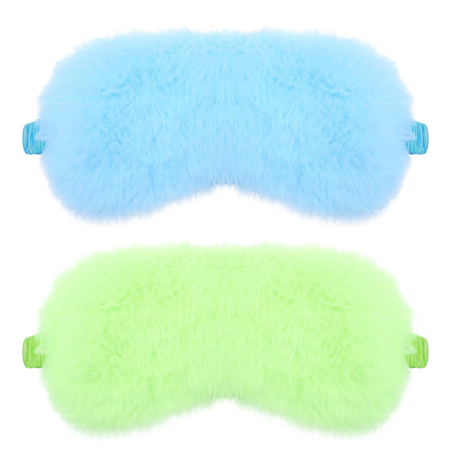 2 Pack Plush Sleeping Eye Mask Soft Plush Eye Mask Fuffy Eye Cover Comfortable Sleep Mask Blindfold Rainbow Faux Fur Eye Shade for Women, Men and Kids Travel Nap Sleeping 565488_2_3pL1H9vJ3
