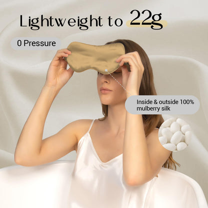ZIMASILK Adjustable 100% 22 Momme Mulberry Silk Sleep Mask for Sleeping, Filled with Premium Mulberry Silk, Softest & Breathable Blackout Eye Sleeping Mask (Black)