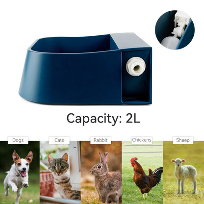 Namsan Automatic Dog Water Bowl with Float Valve 2L Pet Water Trough Water Feeder Anti-Splash Anti-Overflow Float Bowl for Dog Cat Sheep Chickens