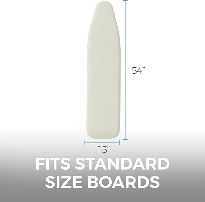 HOME GENIE Ironing Board Cover, Extra Thick Padding, Scorch Resistant Silicone