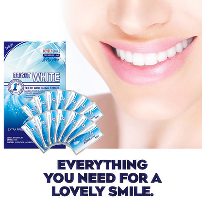 Lovely Smile Premium Line 50 Teeth Whitening Strips for 25 Applications - White Teeth in 1 Hour - Enamel Safe - No Slip and No Sensitivity - Dental Whitener Kit by Ray of Smile