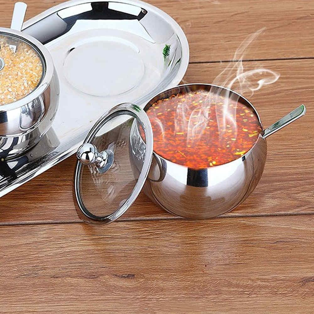 LIZEALUCKY Seasoning Box, Spice jar for Seasoning Rack, Condiment Bottle for Storage Container, 304 Stainless Steel jar with lid and Spoon