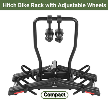 Sport X Hitch Bike Rack, Hitch Bicycle Car Rack for 2 Bikes, Anti-Wobble Locking Tilting Folding Bike Rack with 1¼/2 Inch Receiver for Cars SUVs Trucks, Bike Carrier Platform Fits 16''-29'' Bikes