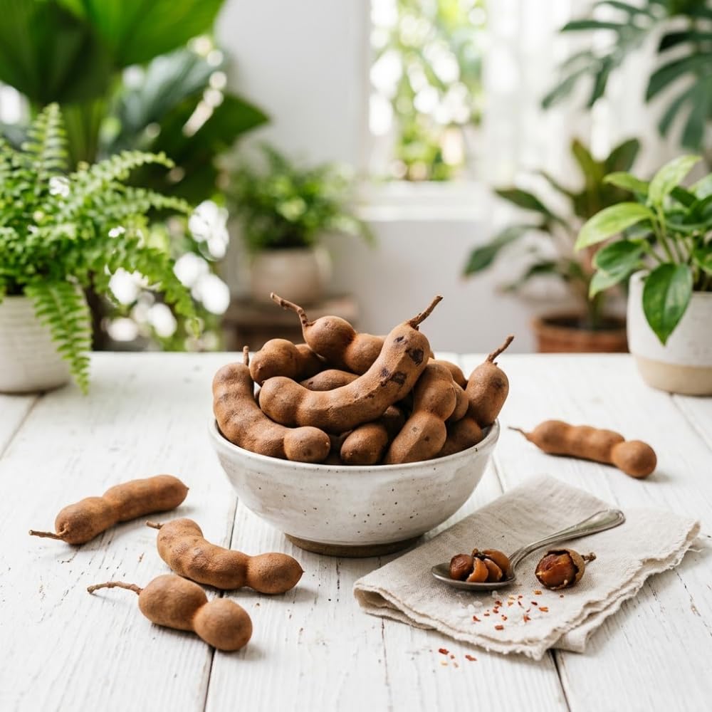 Sour Tamarind Tree Live Plant, Tamarind Plant, 2 Feet Tall, Tropical Edible Fruit Plant for Container and Garden, 3 Gallon Pot, No Ship to CA