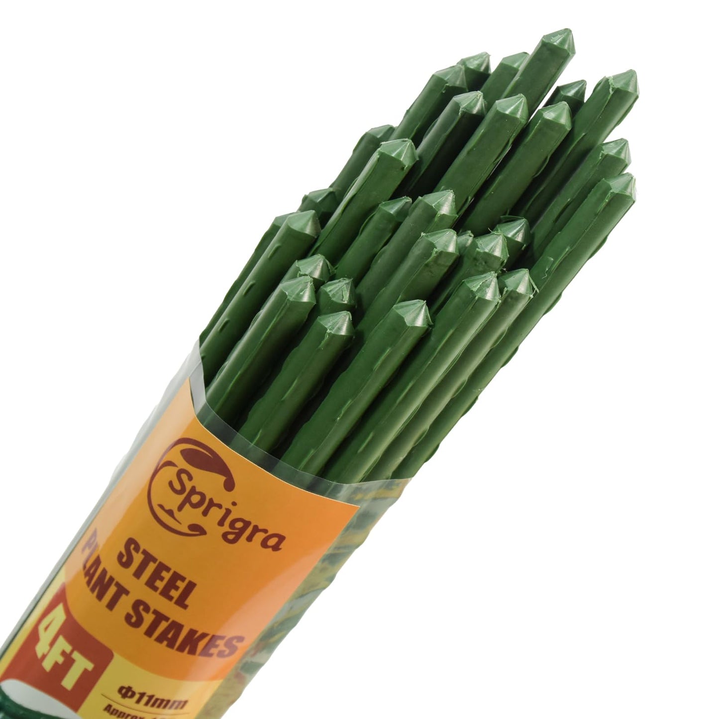 Sprigra Garden Stakes 4ft, Metal Plant Stakes 48 inch, Sturdy Plant Support for Climbing Plants, Tomatoes, Beans, Cucumbers, Peppers, Flowers, Potted, Strengthen and Stem to Grow Better