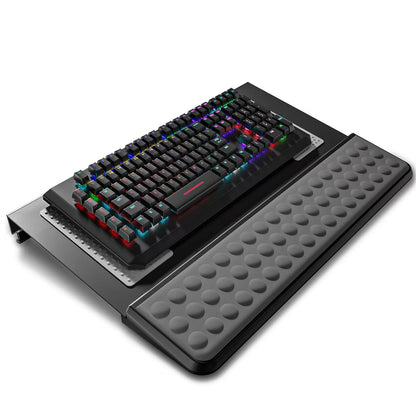 Computer Tilt Keyboard Stand - Acrylic Ergonomic Keyboard Holder for Easy Typing Working, Keyboard Riser with Comfortable Wrist Rest for Keyboard, Office, Home - Fits All Keyboard Sizes