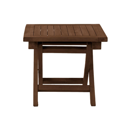RRI Goods Teak Wood Folding Square Side Table, Teak Oil Finish for Camping & Outdoor Entertaining, Ideal End Table for Patio, Porch, Balcony (20" D x 20" W x 18" H)