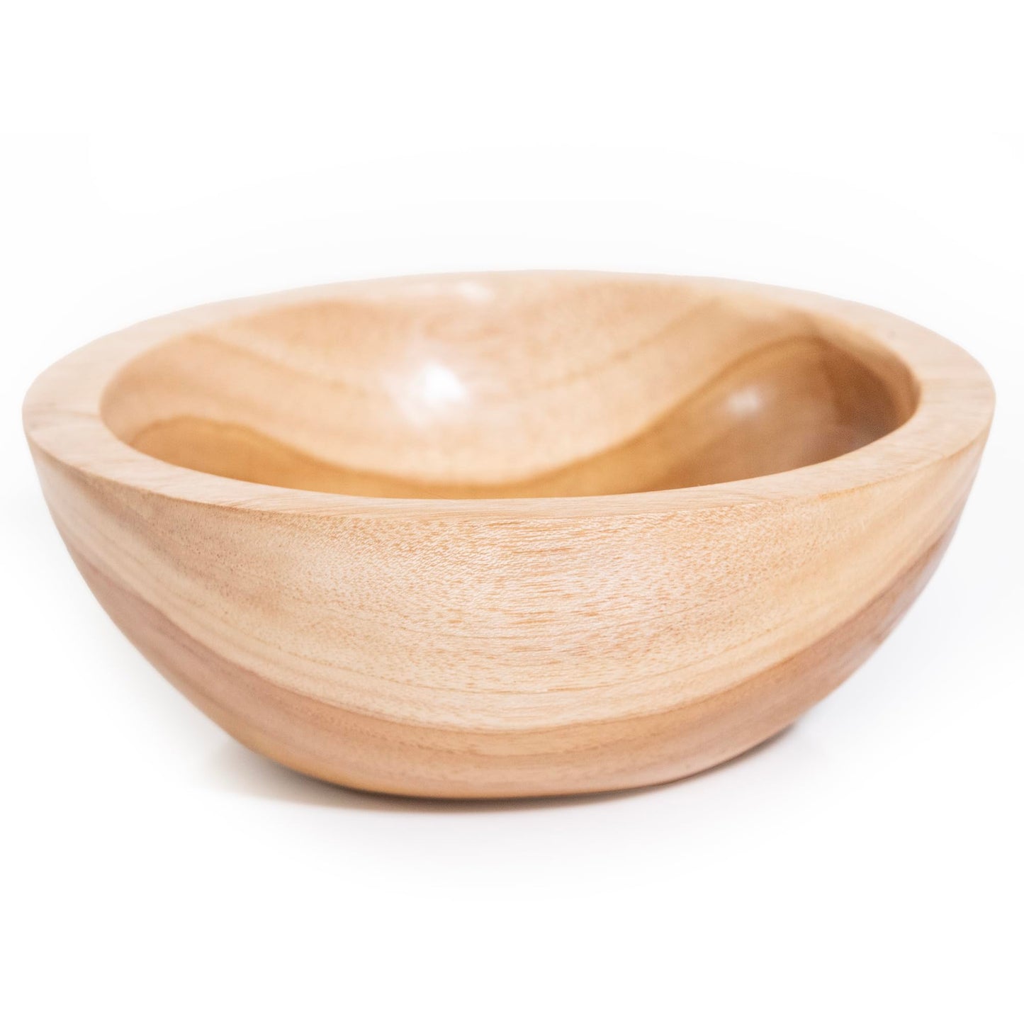 ANDALUCA Hand Carved Teak Wood Mini Decorative Round Small Bowl (6" Diameter)