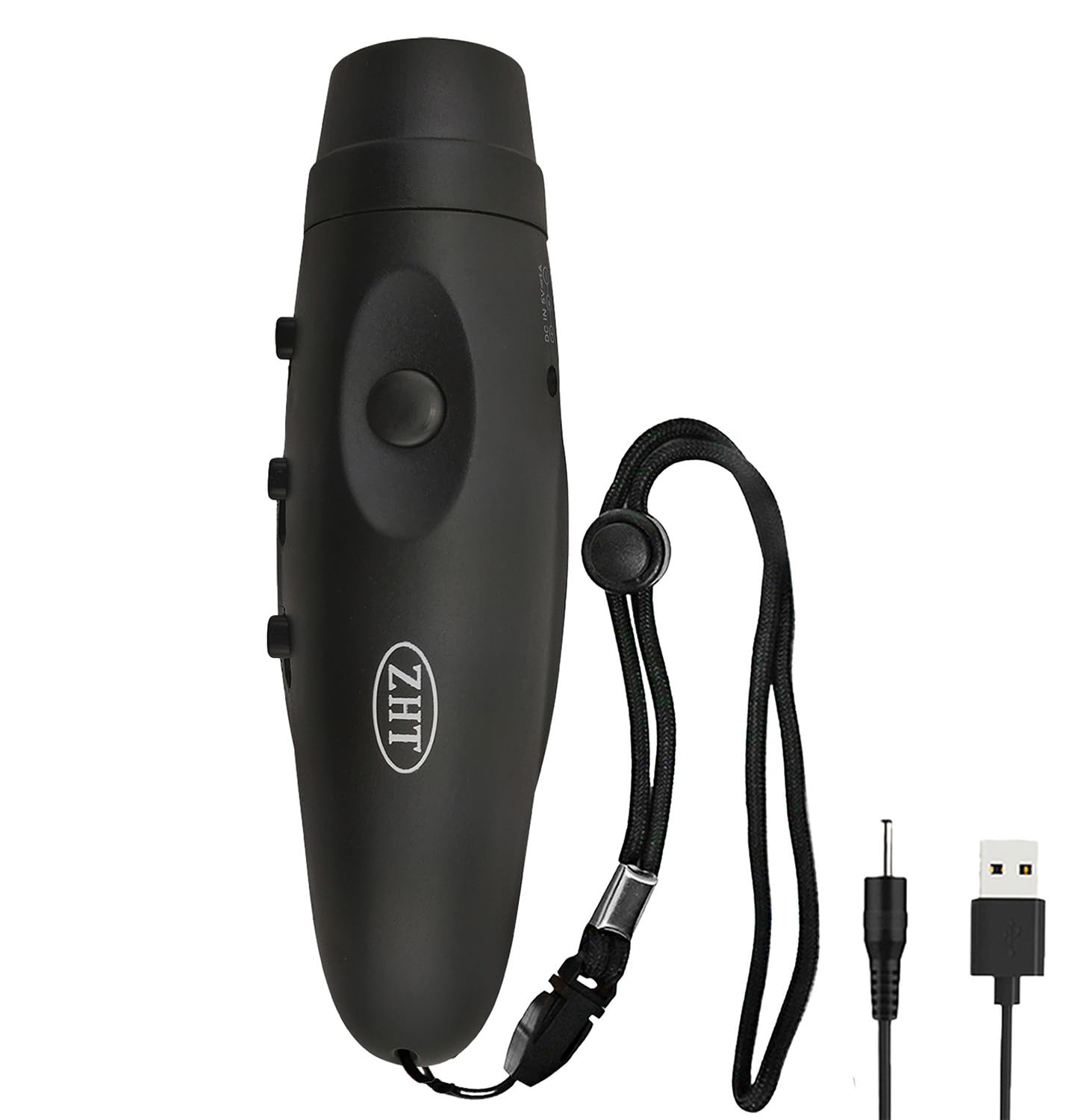 ZHT Electronic Whistles for Referees with USB Charging, 3 Tone High Volume Emergency Whistle for Coaches Teacher, Outdoor Safety Whistles with Lanyard- Black Color