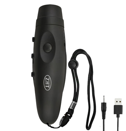 ZHT Electronic Whistles for Referees with USB Charging, 3 Tone High Volume Emergency Whistle for Coaches Teacher, Outdoor Safety Whistles with Lanyard- Black Color