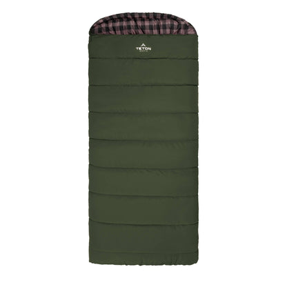 TETON Sports Bridger Canvas Sleeping Bags – Finally, Stay Warm Camping; for Adults and Built to Last, Long (-35F), Green (Plum Poly Liner)