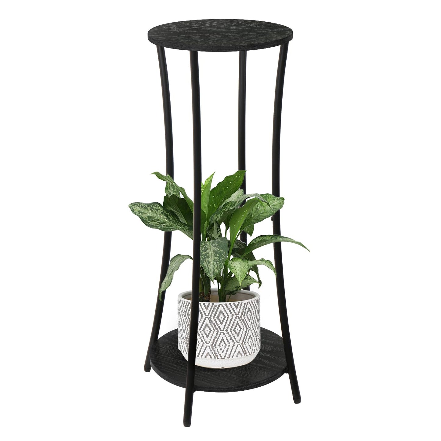 YINMIT Plant Stand Indoor,Round Potted Holder Rack,Flower Pot Stand Shelf,Round Supports Rack,Corner Plant Shelf for Balcony Garden Patio Living Room,Black