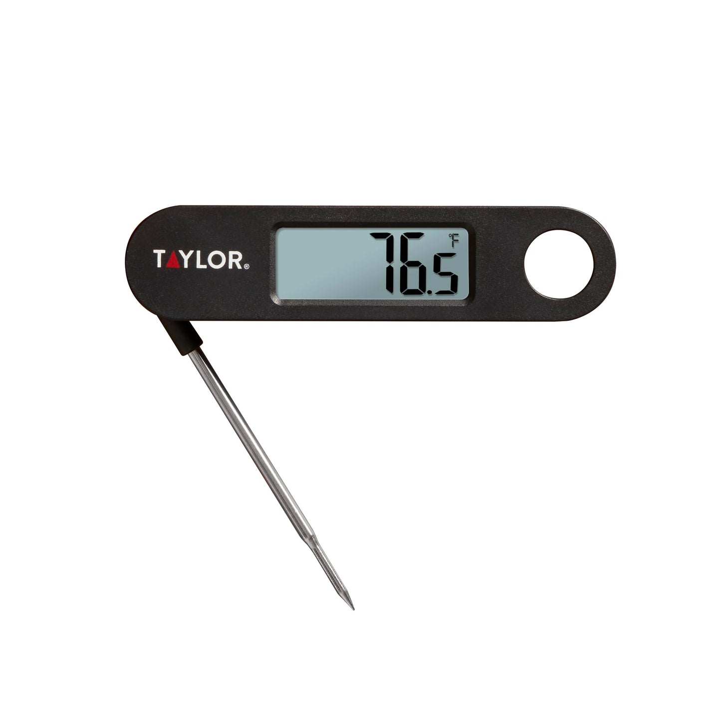 Taylor 1476 Instant Read Digital Meat Food Grill BBQ Cooking Kitchen Thermometer, Tailgating and Grilling Compact Folding Probe, Black