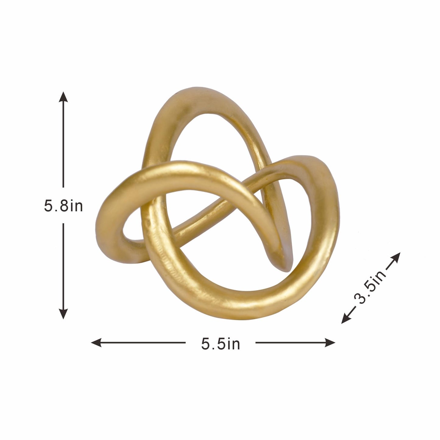 PUHOZN Modern Geometric Round Sculpture Gold Knot Statue Decor Tabletop Sculpture and Figurines Round Decorative Ornaments Knick Knacks Home Decor for Shelves Coffee Table Bookshelf Decoration Gifts