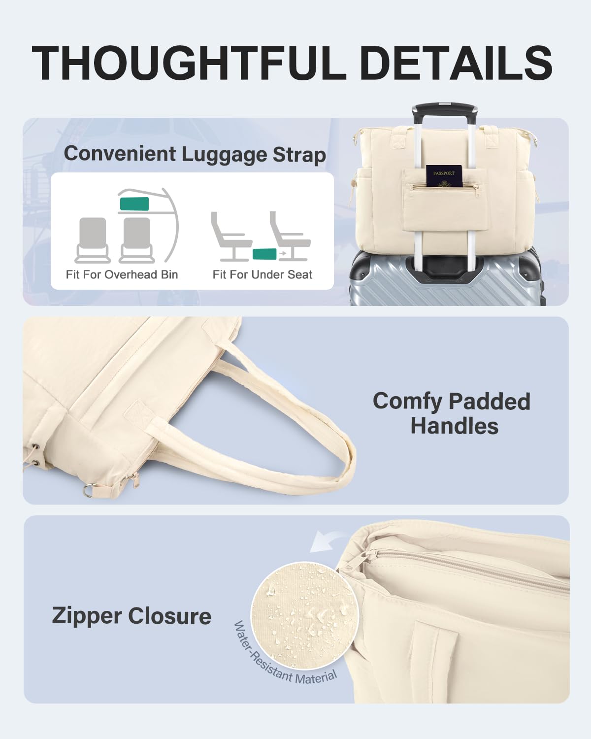 Tote Bag for Women, Puffer Work Tote Bag with 15.6 Inch Padded Compartment and Cup Holder, Shoulder Bag Handbag with Zipper for Travel Teacher Nurse, Beige