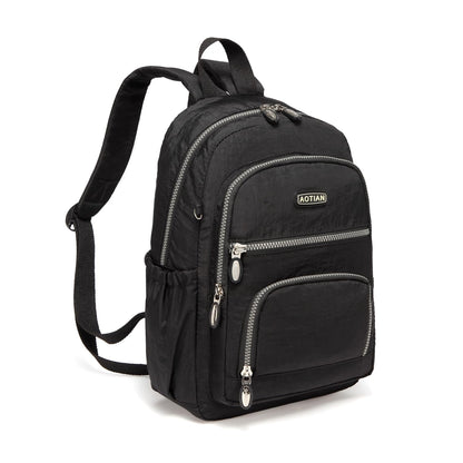 AOTIAN Women's Lightweight Sturdy Nylon Little Handy Backpack 9 litres, Black