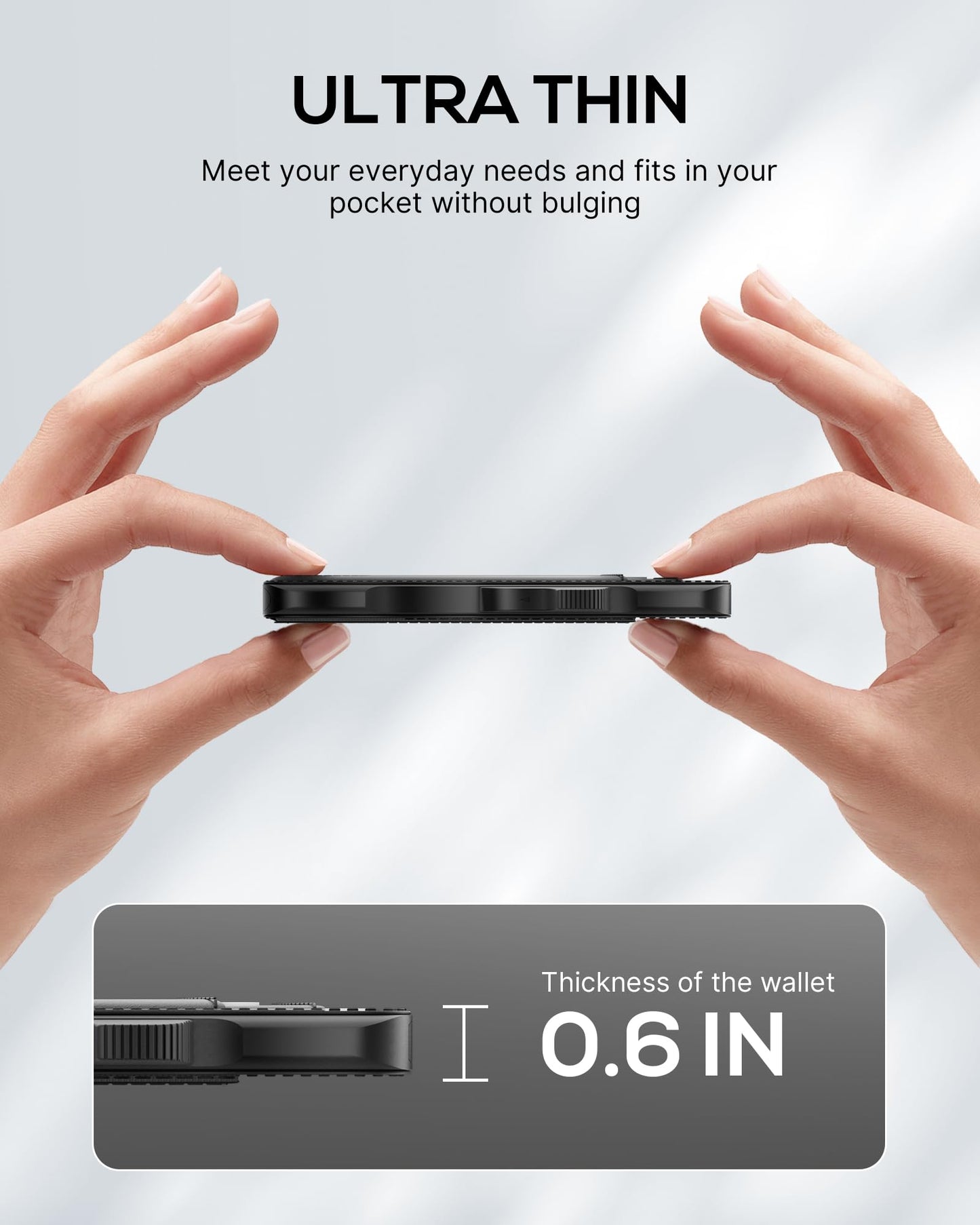 Taykos Minimalist Mens Wallet Card Holder: Pop Up Card Case, Genuine Leather, Smart, RFID Blocking, Slim, Thin, Front Pocket, Gift Box - 9-12 Card Capacitiy, Cash Pocket (Black)