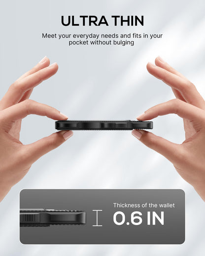 Taykos Minimalist Mens Wallet Card Holder: Pop Up Card Case, Genuine Leather, Smart, RFID Blocking, Slim, Thin, Front Pocket, Gift Box - 9-12 Card Capacitiy, Cash Pocket (Black)