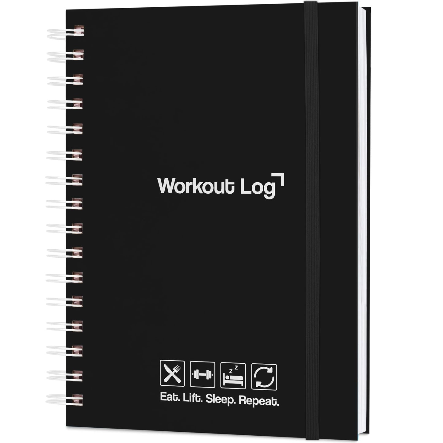 Skyline Fitness Journal – Workout Log Book For Home Exercise & Gym – Weightlifting Tracker - Training Accessories & Work Out Gifts (Black)