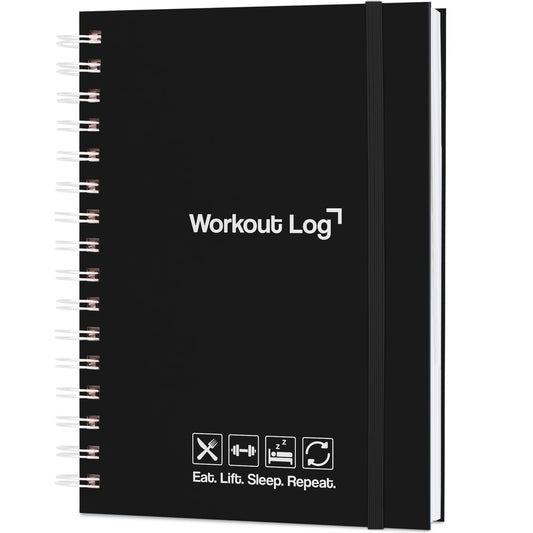 Skyline Fitness Journal – Workout Log Book For Home Exercise & Gym – Weightlifting Tracker - Training Accessories & Work Out Gifts (Black)