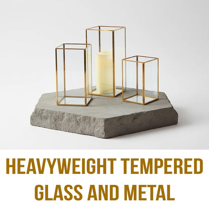 Fun Express Set of 3 Square Glass Candle Holders – Elegant Home Décor for Living Room Dining Room & Special Occasions – Stylish Glass Candle Stands for Table Settings & Modern Interiors – 3 Pieces