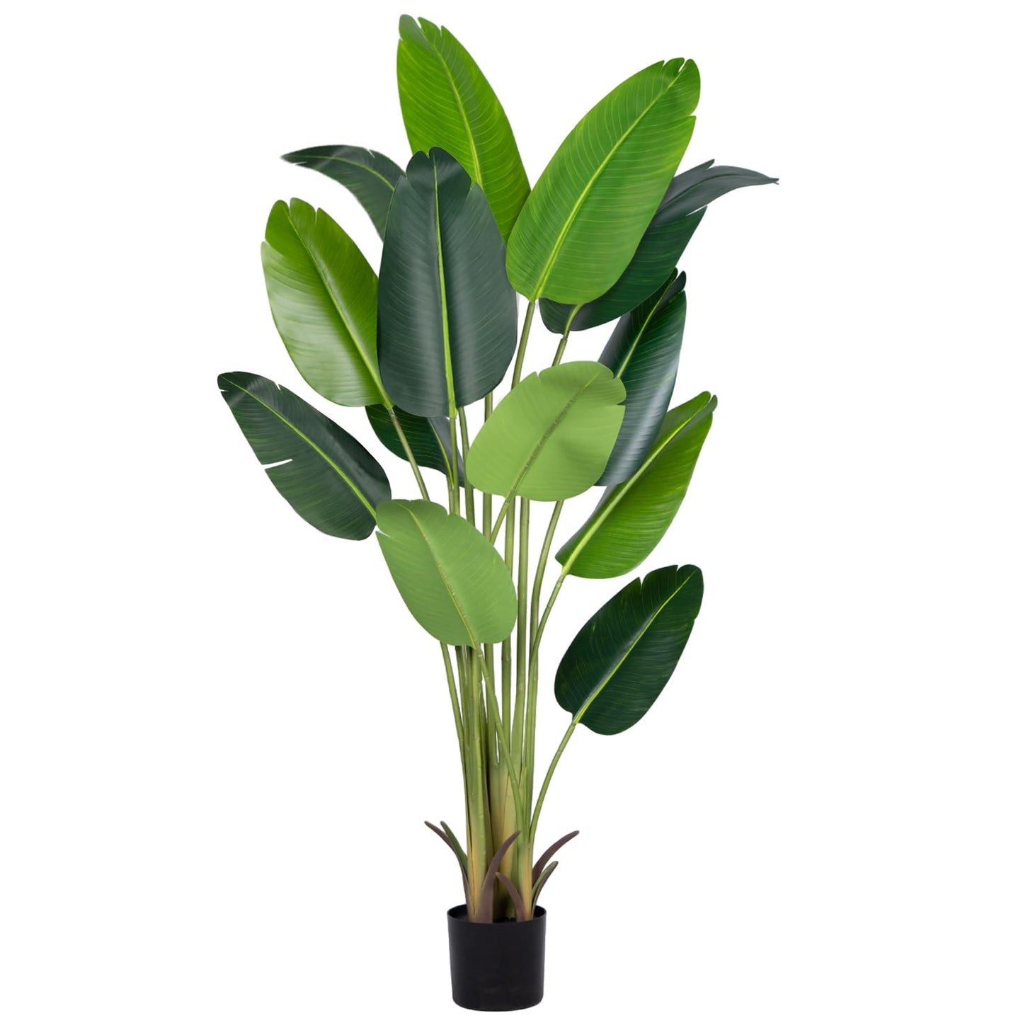 CETRD Artificial Bird of Paradise Plant 6Ft Fake Tropical Palm Tree with 13Trunks Faux Banana Leaf Trees in Pot for Home Indoor Outdoor Office Modern Decor Housewarming Gift