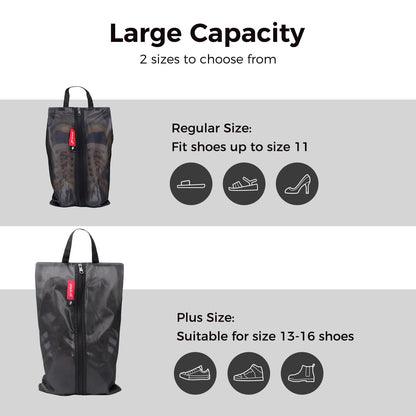pack all Shoe Bag for Travel, Water-Resistant Shoe Pouch for Gym, Odor-Resistant Soccer Cleats Bag for Sport (Dual Pocket Version)