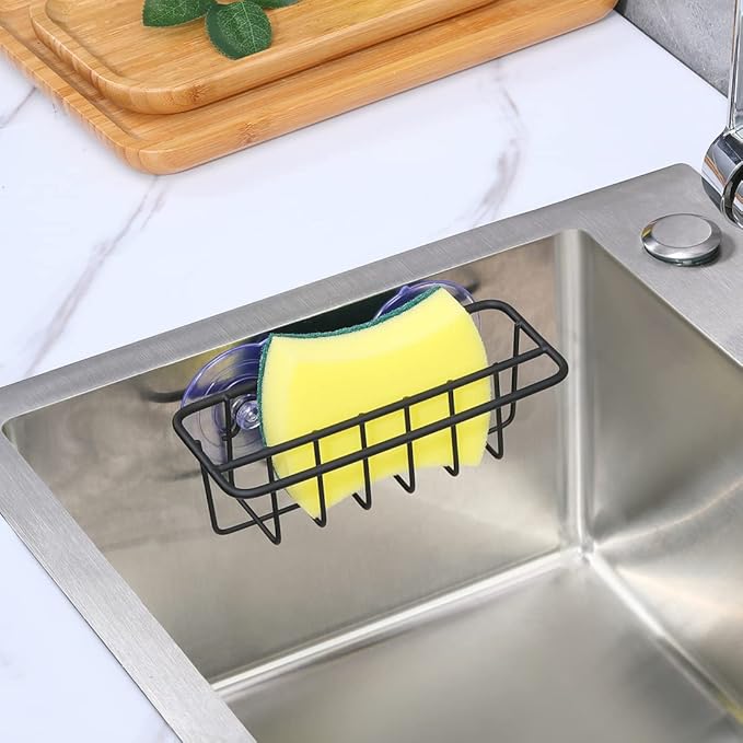 Sink Caddy Sponge Holder for Kitchen Sink Dish Cloth Hanger 2 Suspension Options