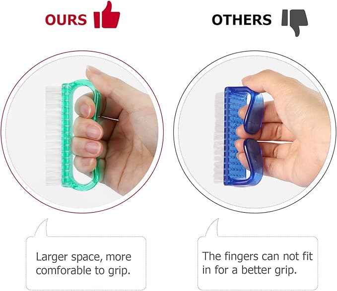 Handle Grip Nail Brush, Hand Fingernail Brush Cleaner Scrubbing Kit Pedicure