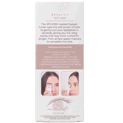 STYLPRO Hot Lash Heated Eyelash Curler - Effortless Lashes On-the-Go (Gentle Warmth, Includes Travel Case)