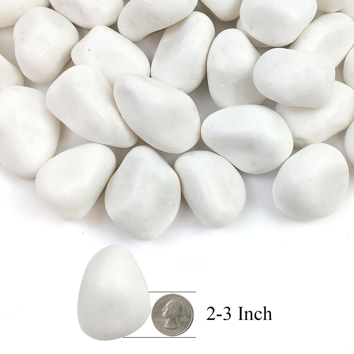 SHIZWU 40lbs White Rocks for Landscaping,2-3 Inch Decorative Pebbles for Plants,River Rocks for Backyard,Flower Beds, Indoor Fountains, Paths, Aquarium Vase,Outdoor Garden