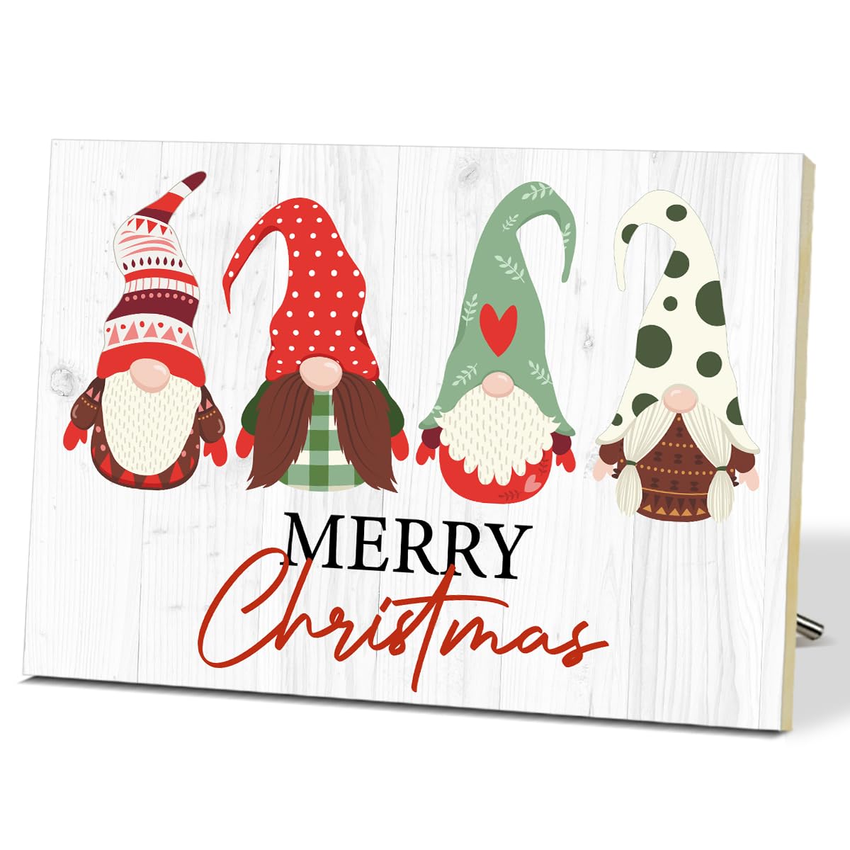 Santa Claus Merry Christmas Signs for Wall Decorations Wood Tabletop Decor for Table Desk Mantle Shelf Wall Art Party Kitchen - JK0384