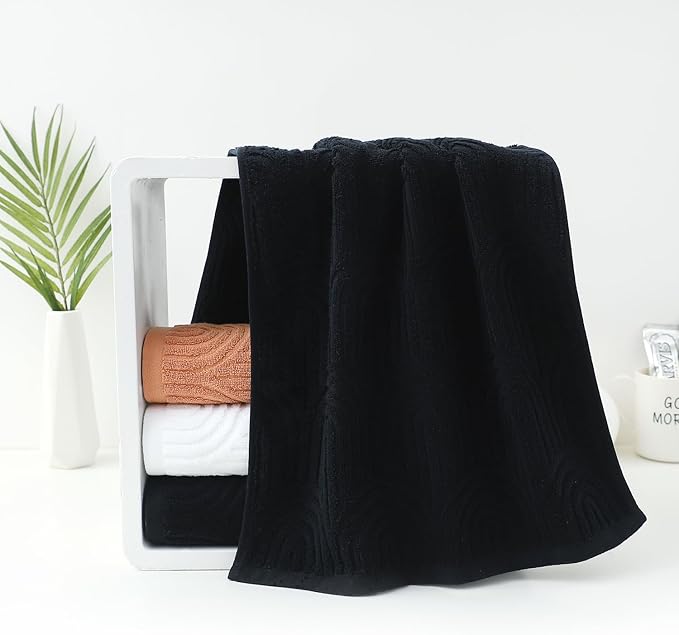 Pidada Hand Towels Set of 4 Striped Pattern 100% Cotton Absorbent Soft