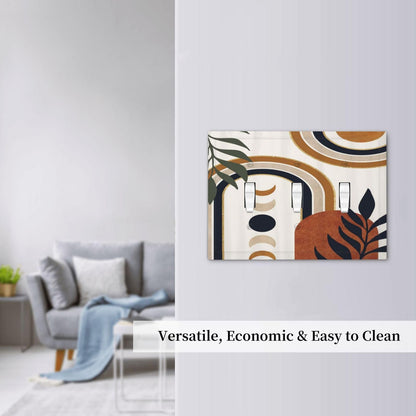 Spshian Gold Boho Mid Century Abstract Modern Moon Sun 3 Gang Light Switch Covers Triple Toggle Wall Plate Decorative Switchplate Electrical Faceplate for Livingroom Bathroom Bedroom Kitchen Decor