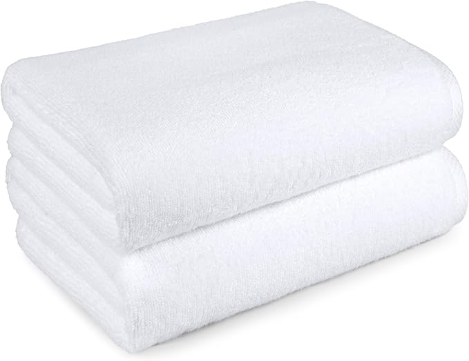 Amazon Basics Lightweight Quick-Dry Bath Towel, 100% Cotton, 2 Piece