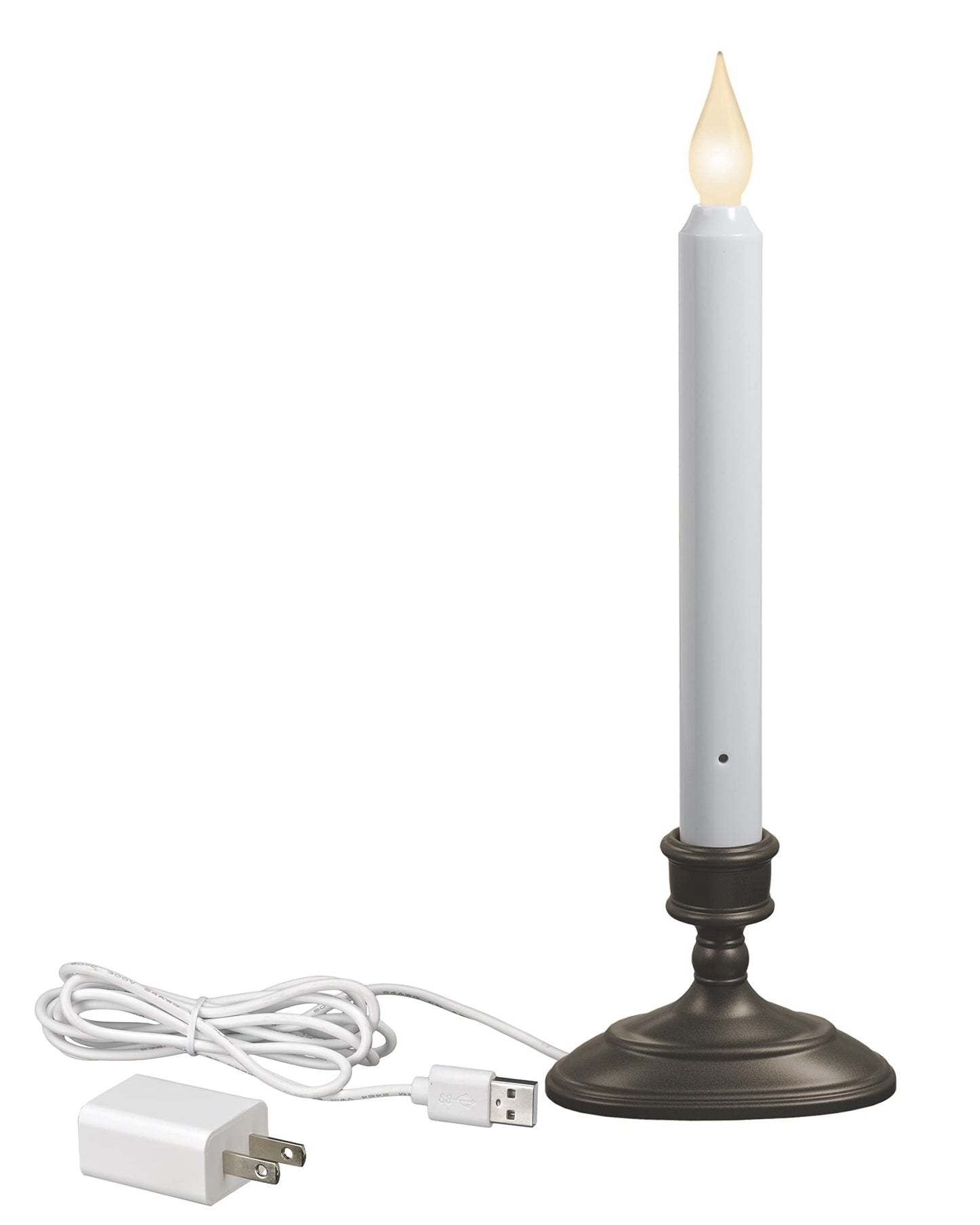 Xodus Innovations FPC1370A-6 LED Plug-in Window Candle with Hot Spot Technology Dusk to Dawn Sensor and Choose Warm or White Flame, Aged Bronze/Black, Pack of 6