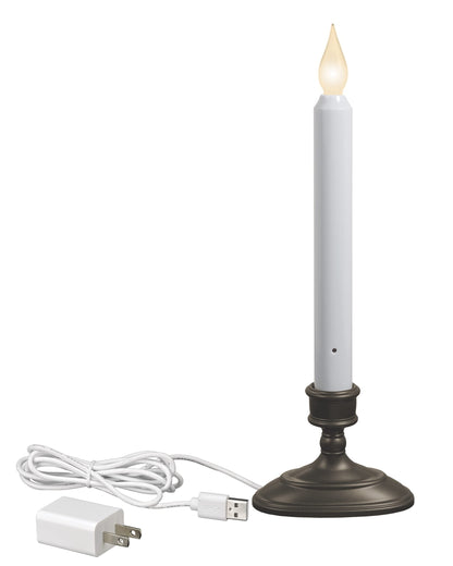 Xodus Innovations FPC1370A-6 LED Plug-in Window Candle with Hot Spot Technology Dusk to Dawn Sensor and Choose Warm or White Flame, Aged Bronze/Black, Pack of 6