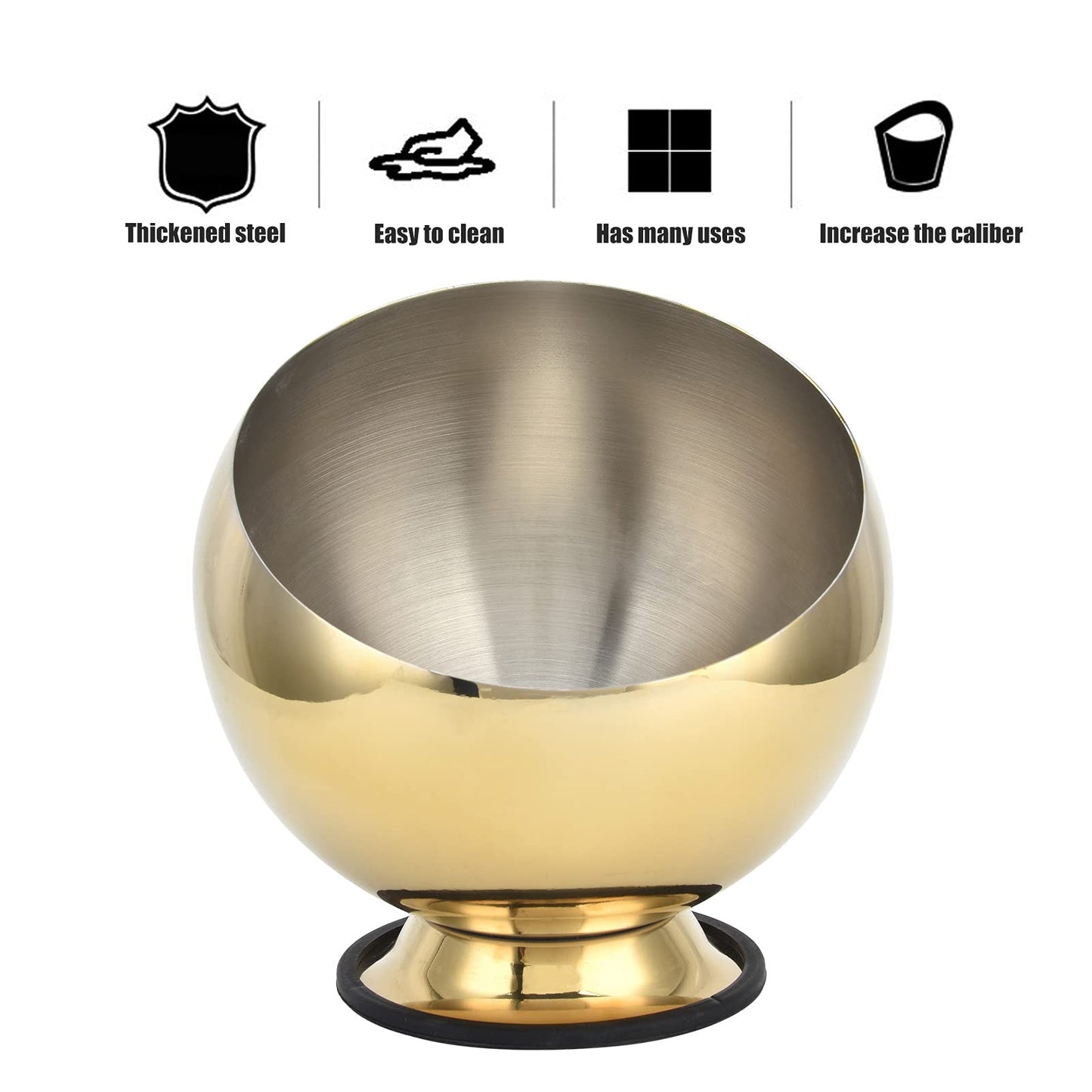 Hapivida Stainless Steel Gold Seasoning Oblique Bowl Mirror Polished Surface Larger Storage Capacity for Kitchen Living Room (Medium)