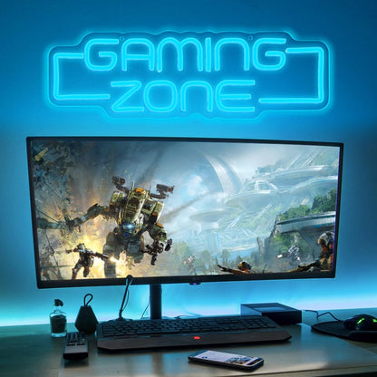 RuCvixkt Gaming Zone Neon Sign,Game Zone Neon Sign for Teens Gamer Room Decor，Gaming Light Neon Sign for Gaming Wall Decor，Led Neon Gaming Sign for Gamer Gifts Boys