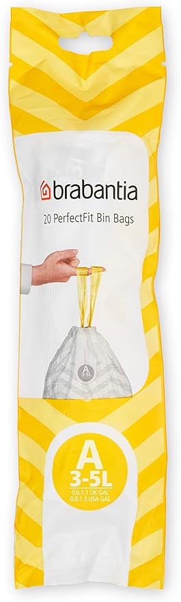 Brabantia PerfectFit Trash Bags Thick Plastic Trash Can Liners