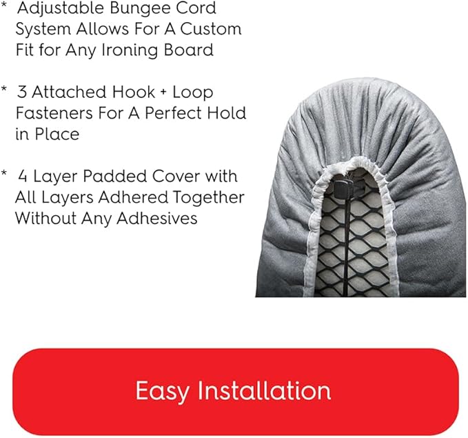 TIVIT Ironing Board Cover 12 x 31” – Made in Italy, Alumitek PRO Heat-Reflective