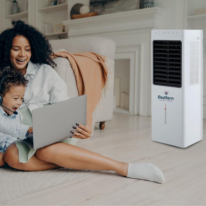 iQ Pure Breeze 14EX Extra Large Portable Evaporative Air Cooler with 4 Fan Speeds, 23 L Water Tank, Air Filtration & Wheels for Home, Living Room & Large Spaces