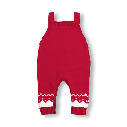 mimixiong Baby Christmas Sweater Toddler Reindeer Outfit Sleeveless Red Clothes 6-12 Months Romper