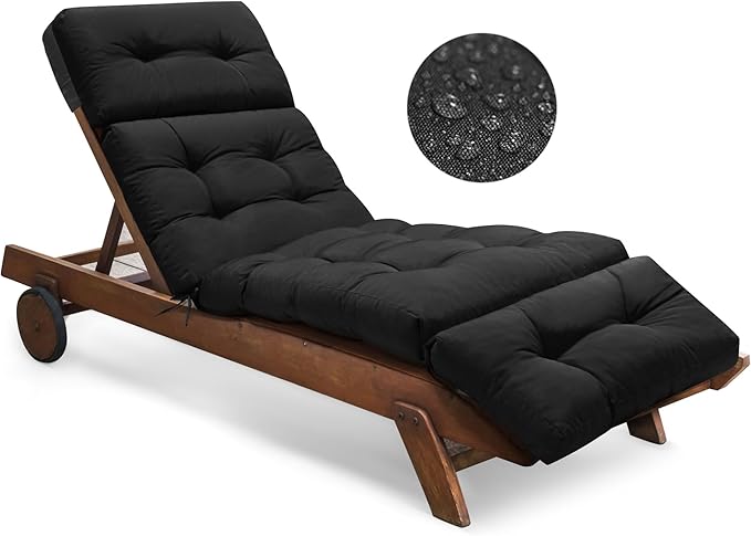 Outdoor Chaise Lounge Chair Cushion Replacement 74.4 x 22 x 4.7 Inches Memory