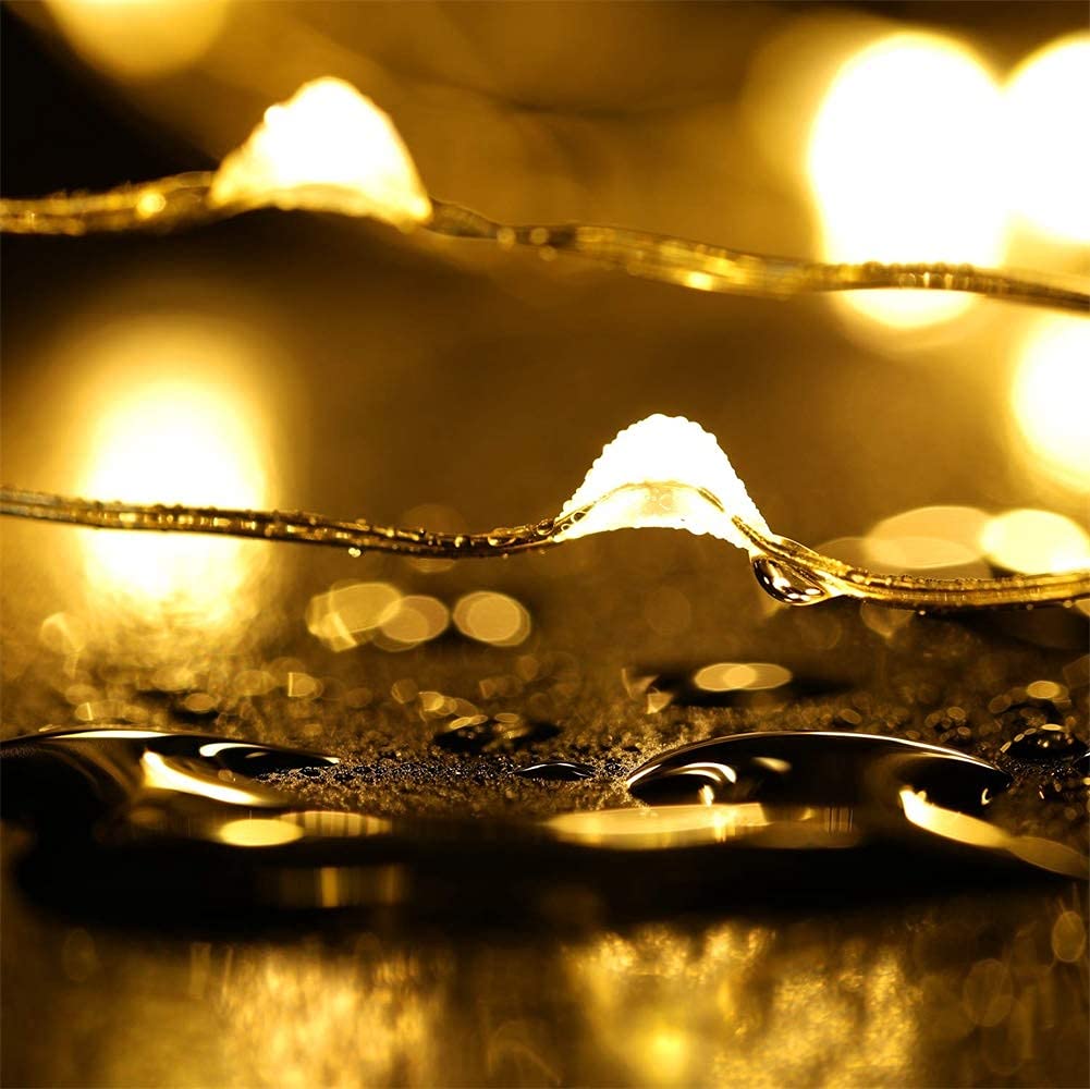 4 Pack Battery Operated Dewdrop Led Lights,Indoor Mini Fairy Lights with Timer Function,for Wedding Home Parties Christmas Holiday Decoration,6 Hours on/18 Hours Off ,30 Count LEDs,10 Feet