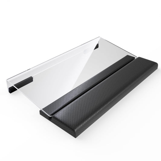 Yikola Acrylic Tilted Keyboard Holder - 3-Level Height Adjustment Keyboard Riser with Wrist Rest for Easy Ergonomic Typing & Working, Office & Home