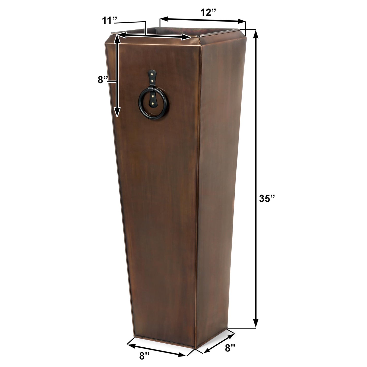 H Potter Tall Outdoor Planters Copper Large Flower Pots Indoor for Patio Balcony Garden Deck Front Porch Entryway Antique Copper Single Large